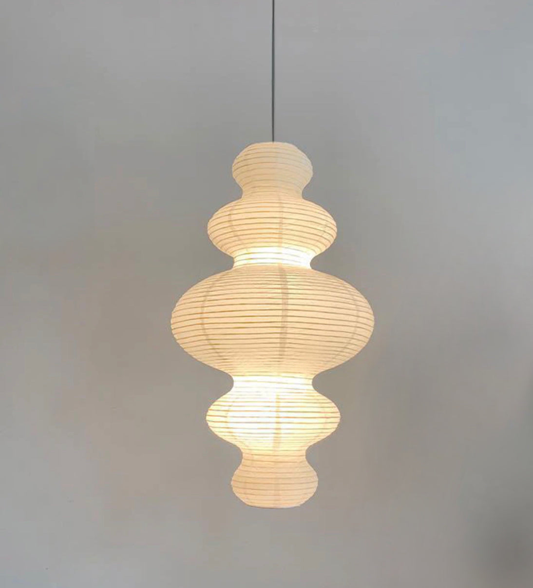 Juni Ceiling Lamp Organic Wavy Rice Paper Ceiling Lamp HueGah Home