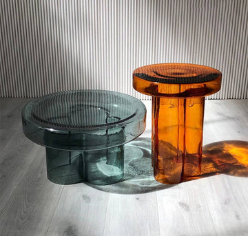 Amber & Blue Bena Glass Side or Coffee Table